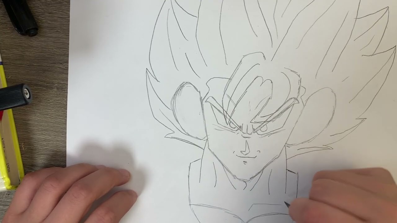 Drawing vegeto from dragon ball 