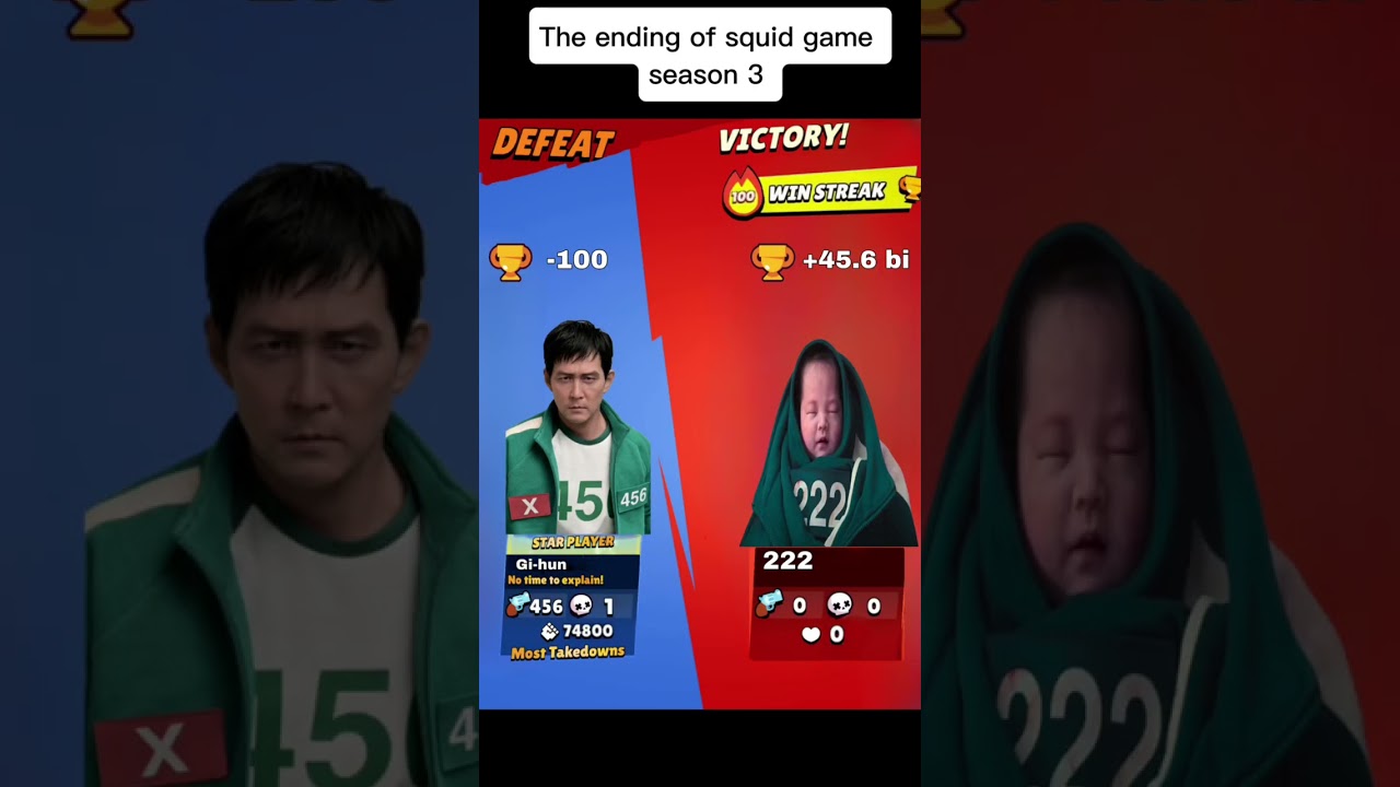 The ending of squid game season 3 #brawlstars##squidgame3#baby#Gi-hun#viral#youtubeshorts