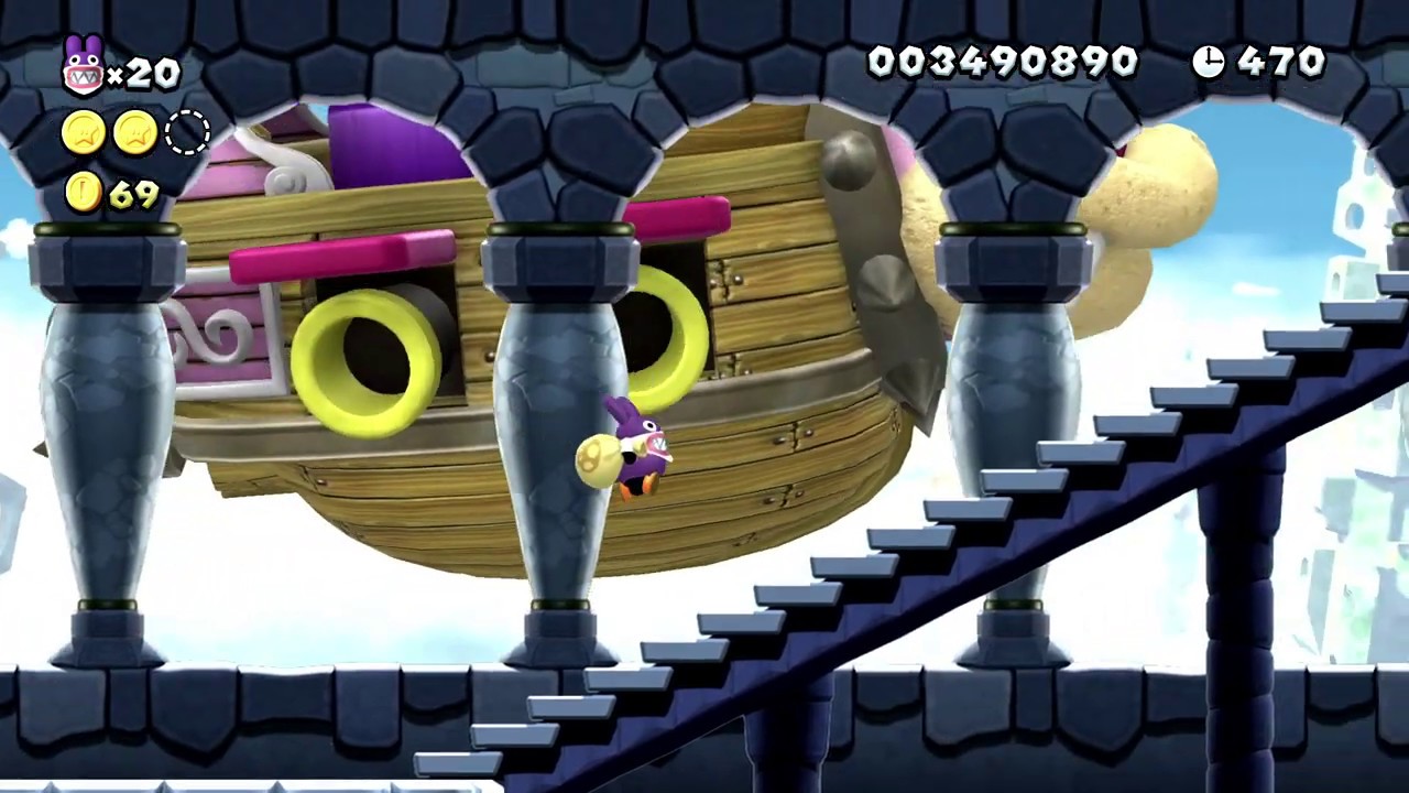 New Super Luigi U - All Bosses with Nabbit (No Damage)