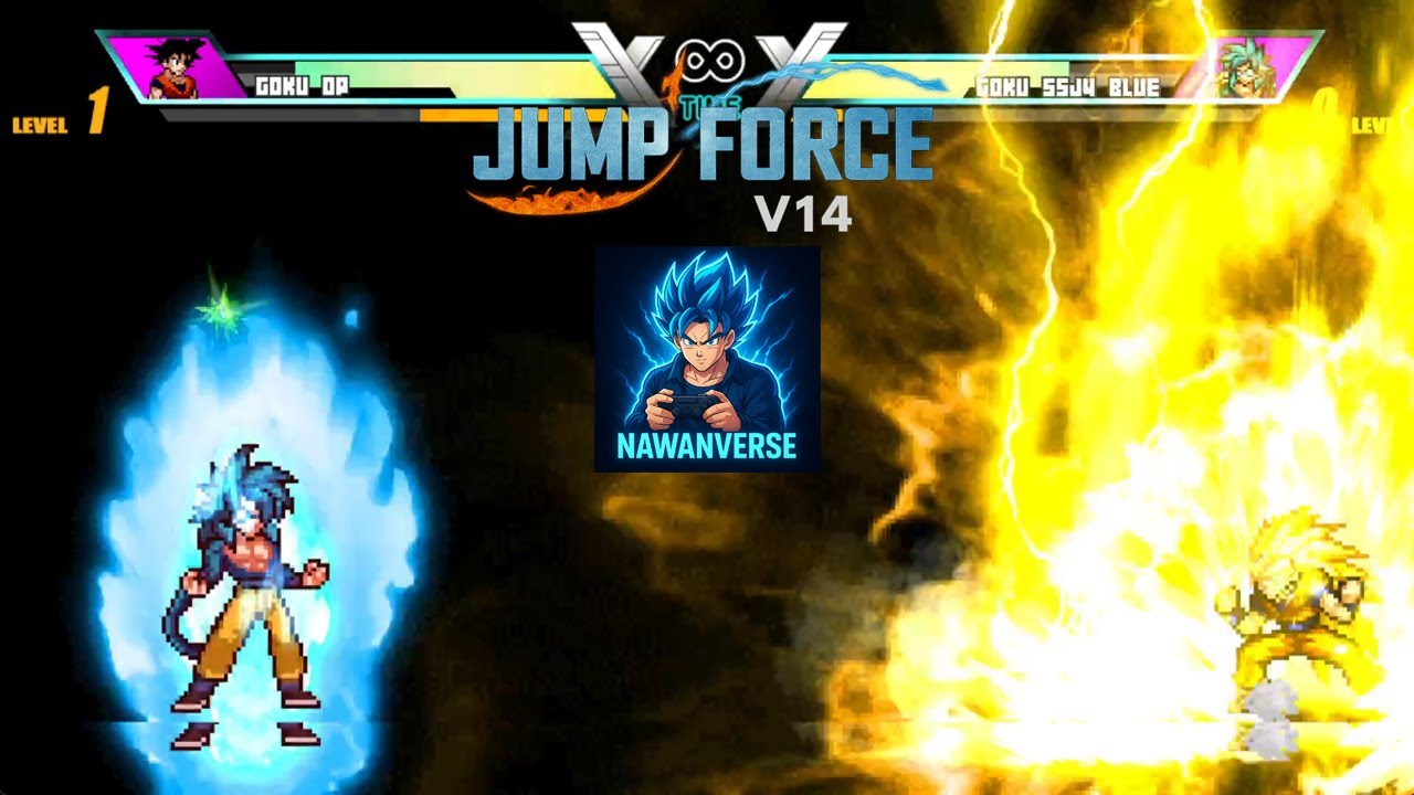 Jump Force Mugen V14 - Anime Battle Terheboh!! 🔥Goku OP VS Goku SSJ4 Blue - Siapa Paling Kuat!?