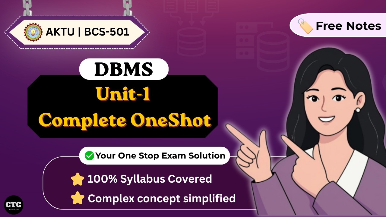 DBMS Unit 1 One Shot🔥| AKTU BCS-501 | Introduction to DBMS | B.tech 3rd year | Clear The Core
