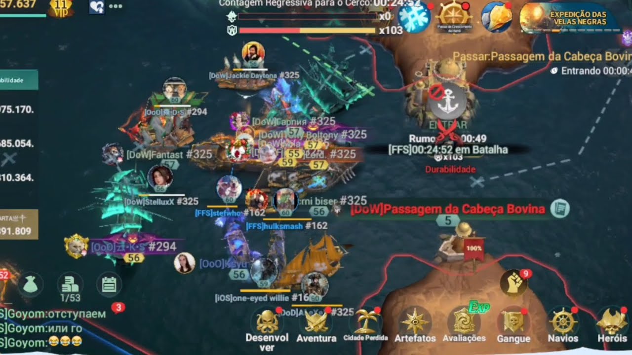 Battle for the Port FFS, IOS 162 OoO 294 Vs DOW 325, TDL 191 Sea of Conquest season 12 X7