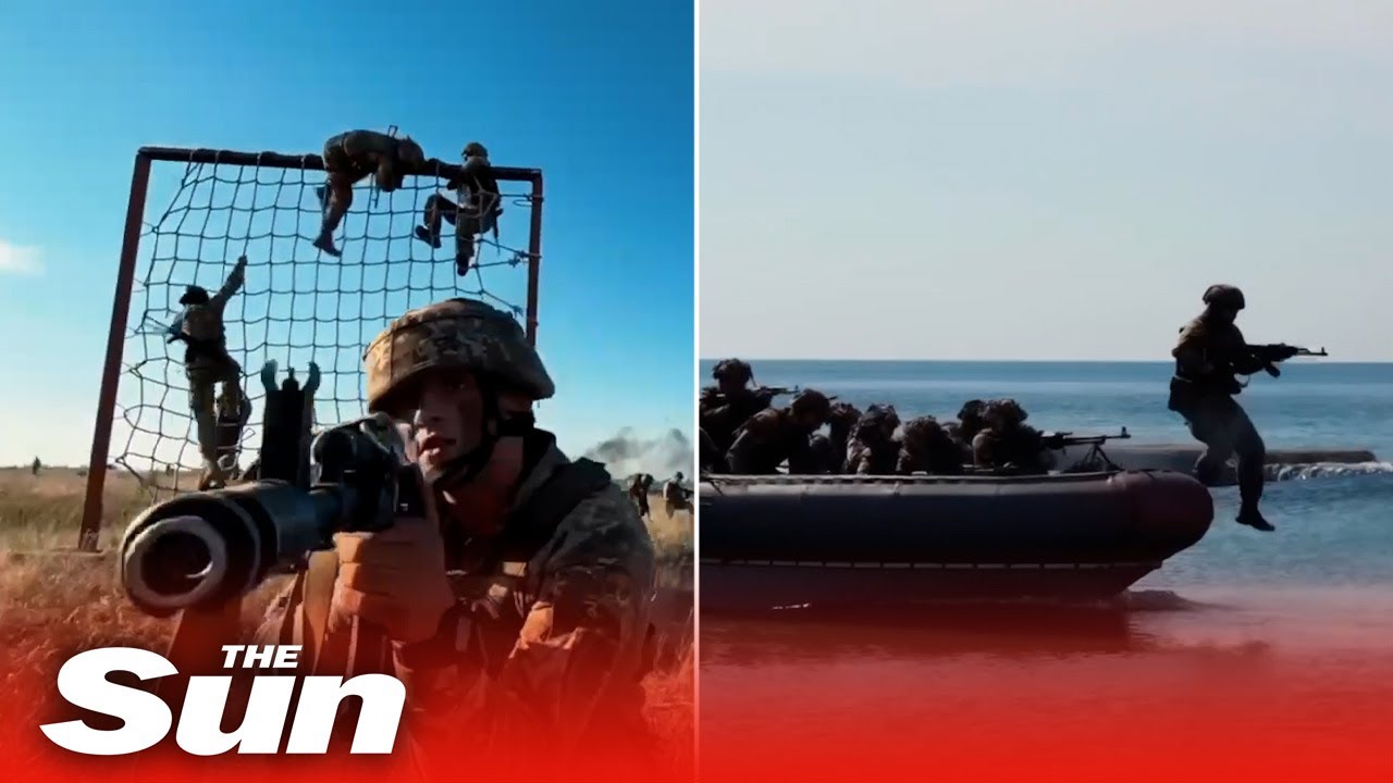 Ukrainian Marines train to fight Russian forces