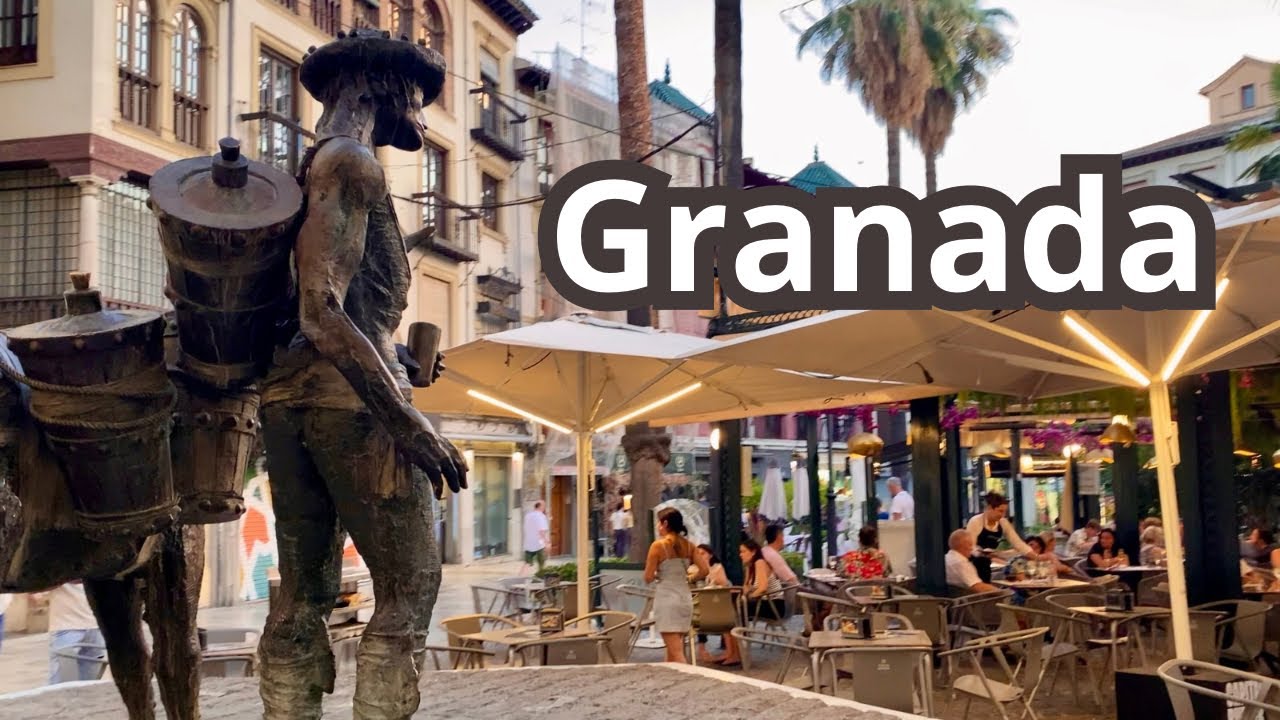 🇪🇸Granada en 4K: De la Romanilla a la Constitución | Paseo relajante por el centro urbano