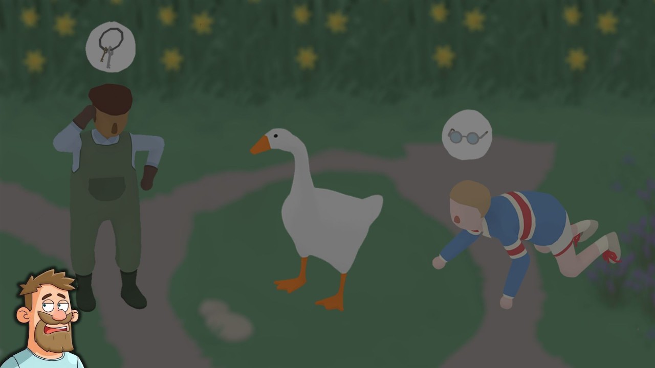 Сын играет в Untitled Goose Game