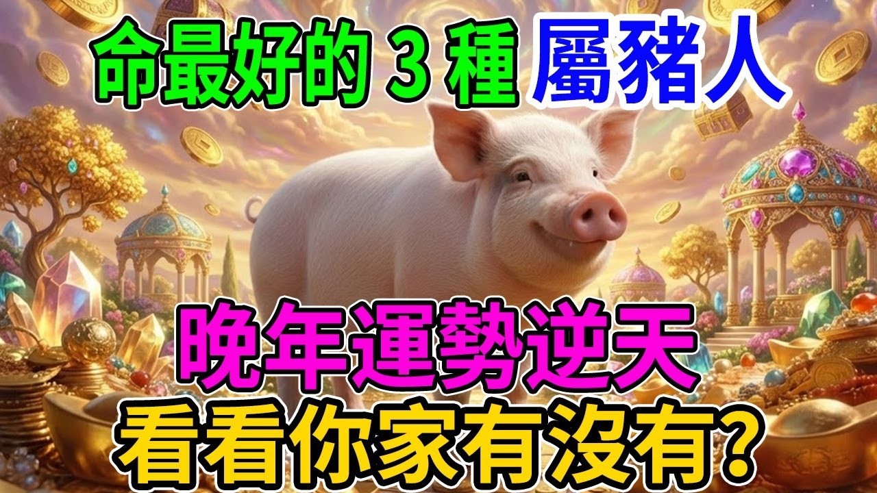 家裡有這3個年份的屬豬人？晚年運勢旺翻天，快來對照！#生肖 #屬豬 #晚年運勢 #生肖豬  #1971年 #1959年 #1983年 #12生肖