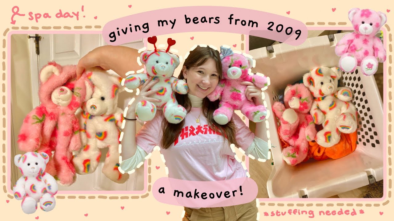 giving build a bears from 2009 a makeover!!ʕ•ᴥ•ʔ *unstuffing*washing*restuffing*