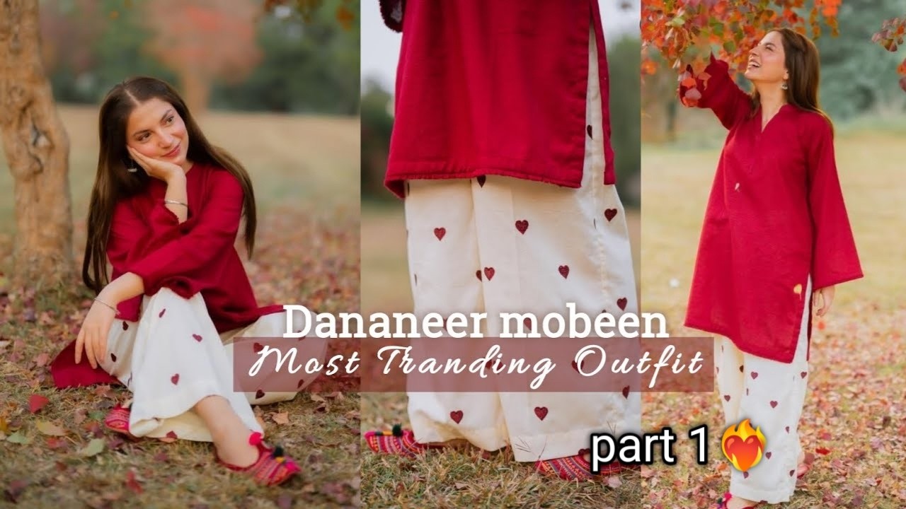 Most Tranding |🌹Dananeer, haniya Amir and sajal ali| inspired outfit✨🪡 red heart ❤️ painting 🎨