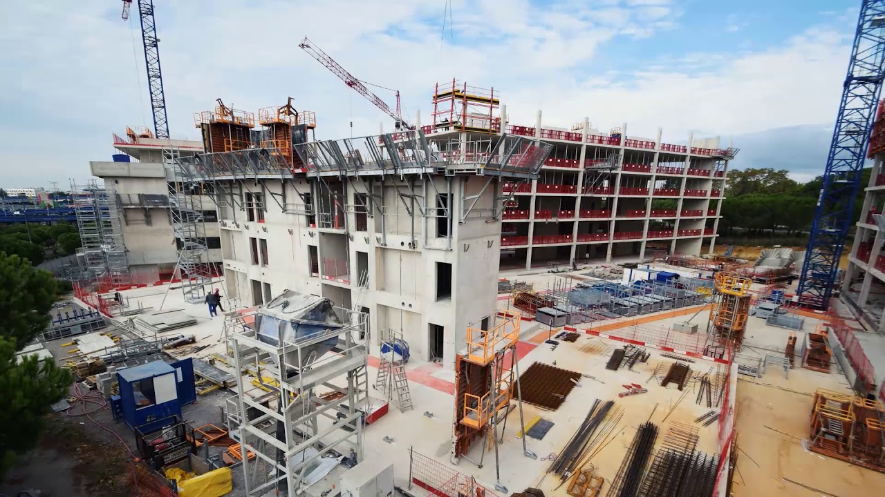 Montpellier - Timelapse de la construction des bureaux Odysseum | Ywood Business | Nexity