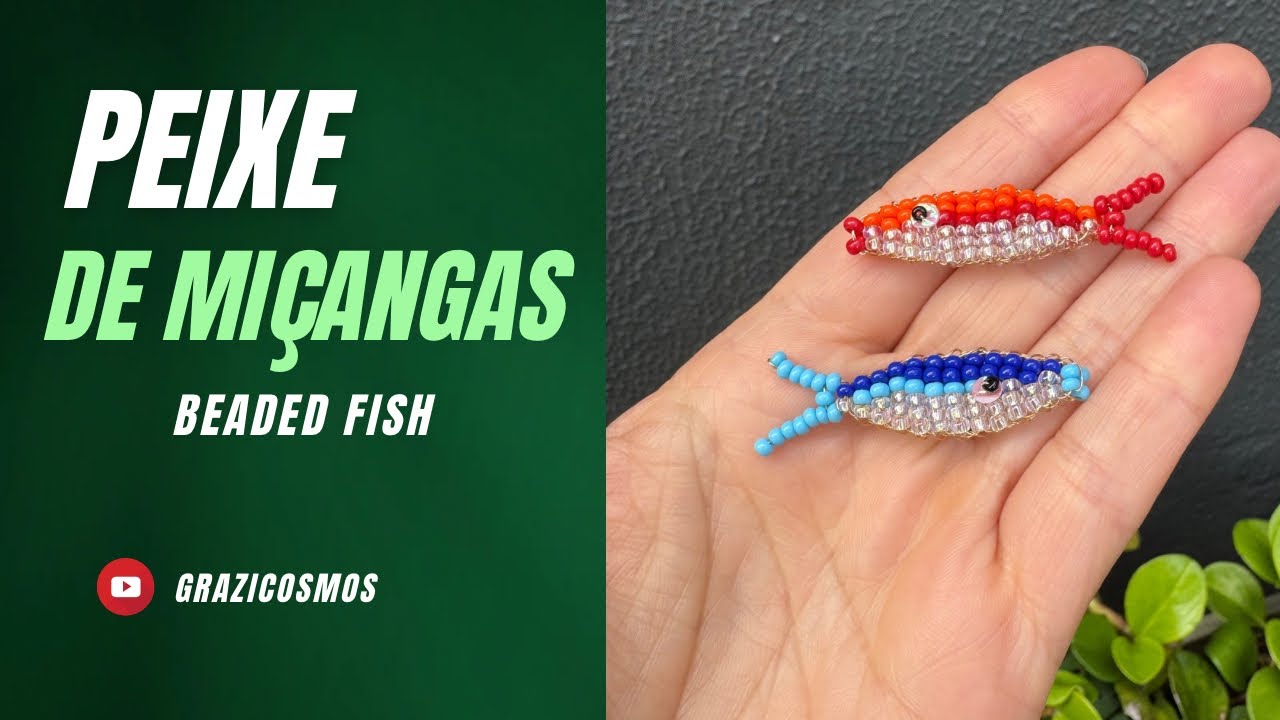 Peixe de miçangas - DIY beaded fish #acessorios #diy