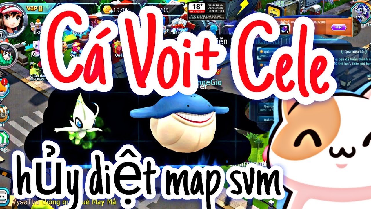 Poke Đại Chiến| V0DC#1 Khởi đầu mới với bộ đôi hủy diệt map🔥, CÁ VOI+ CELEBI🔥💤💤💤