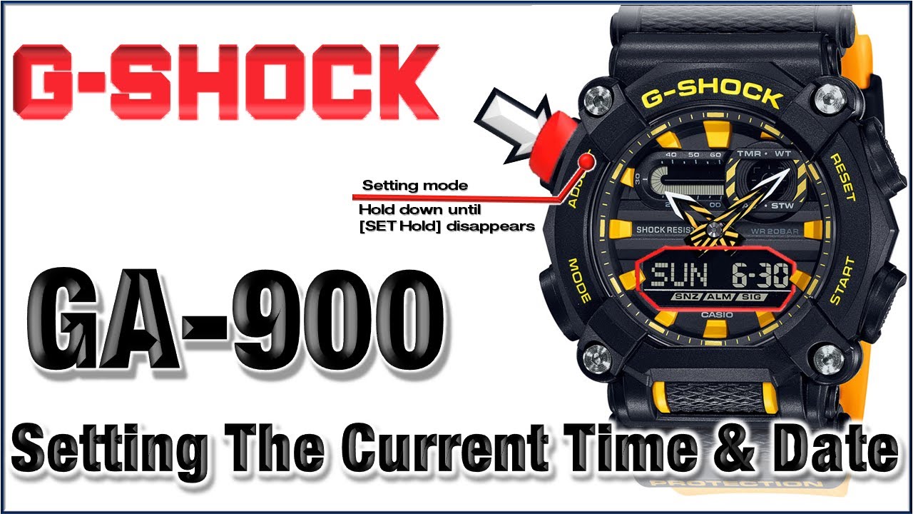 GA-900 G-Shock Module 5637 HOW to Set Time, Day, Light, Home City, DTS, Button Tone,12/24H- TUTORIAL