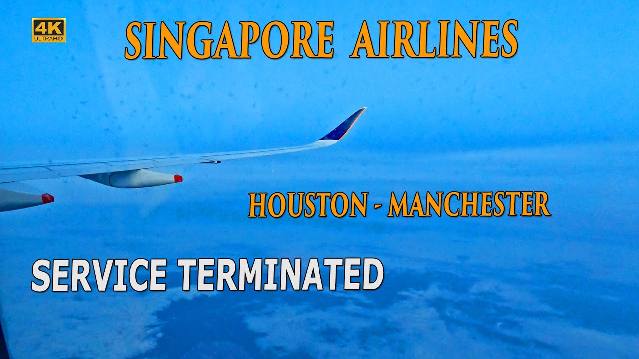 9 Hours Airplane ASMR - Singapore Airlines Houston IAH to Manchester London (4K)