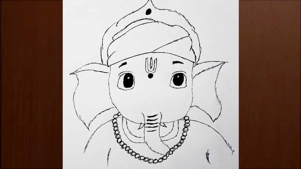 Ganpati Bappa Morya  Easy Drawing Step by Step | How To Draw Ganpati Bappa | Adi Arts