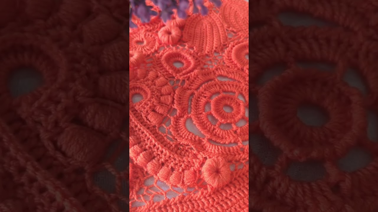 Very beautiful Crochet element 😍 #beautiful #crochet #handmade #orange #shorts