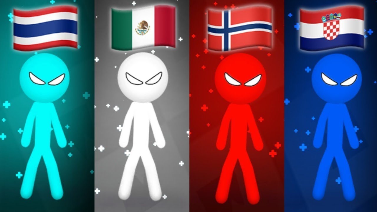 Mexico vs Norway vs Croatia vs Thailand in the game Stickman Party | INTERNATIONAL GAMES 🗺️