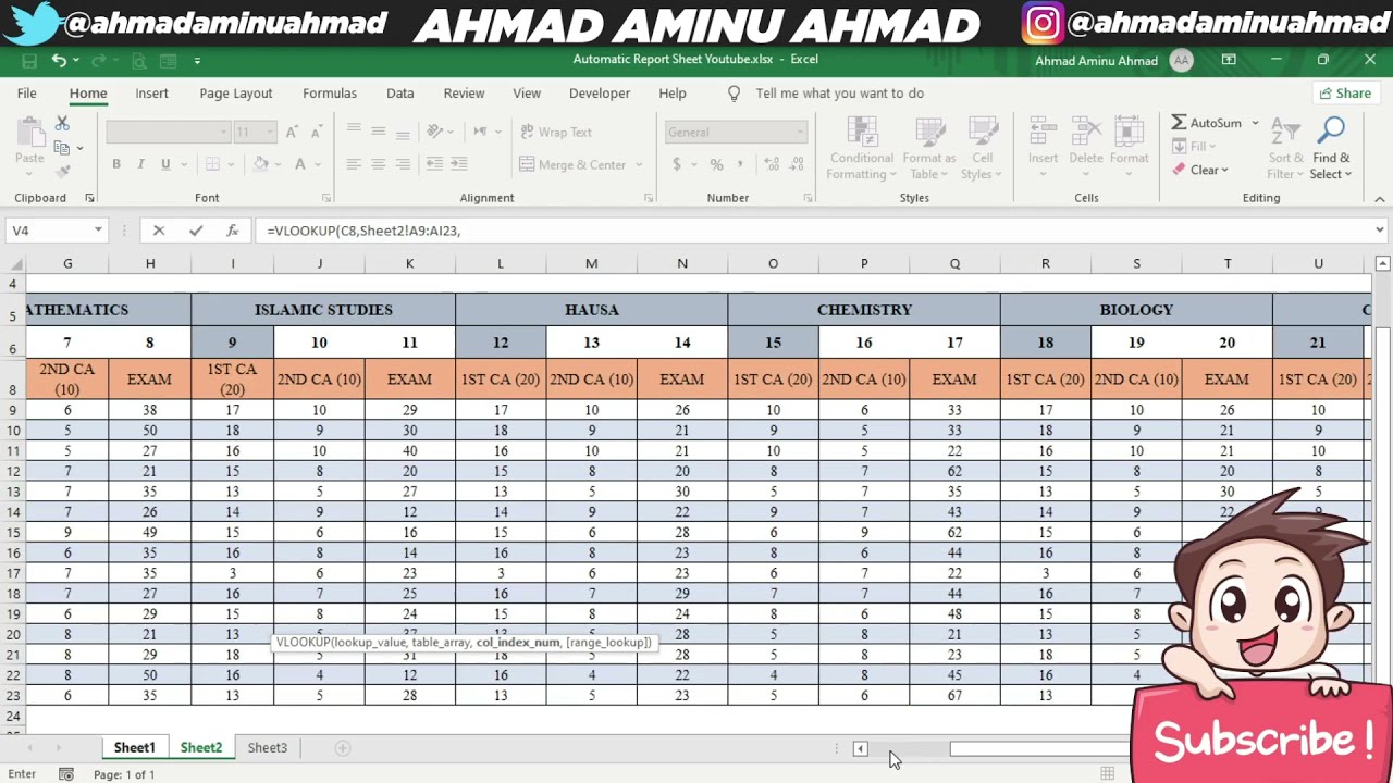 YANDA ZAKU AUTOMATION NA STUDENTS REPORT SHEET (HOW TO AUTOMATE STUDENTS REPORT SHEET)