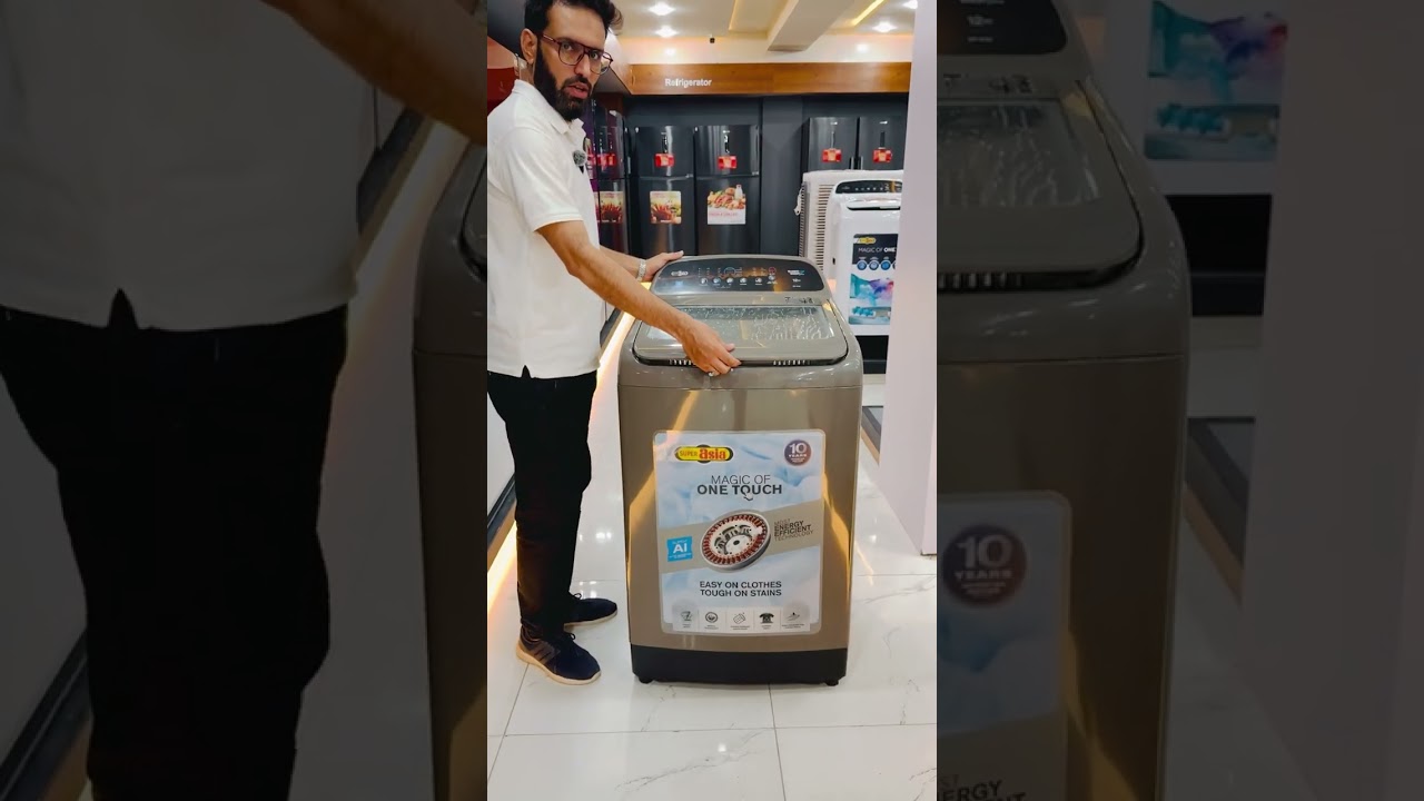 Super Asia SA812 Inverter Washing Machine 12KG | Smart Control | 360&deg; Product View | AYS Online