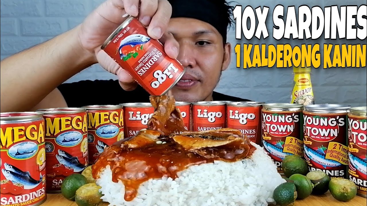 10 SARDINAS AT 1 KALDERONG KANIN | MUKBANG PHILIPPINES