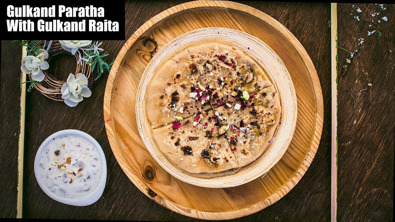 Gulkand Dessert Paratha With Gulkand Dessert Raita Recipe | Holi Dessert Recipe | Indian Sweets