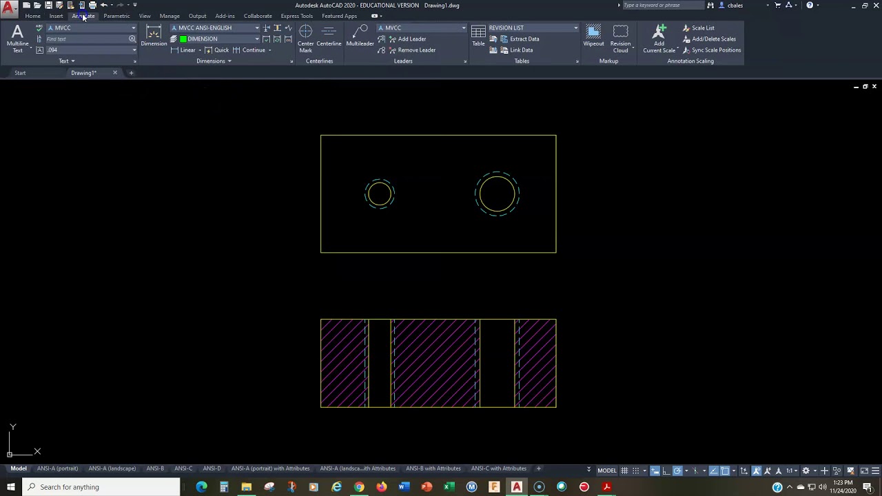Drawing tapped holes - inch threads