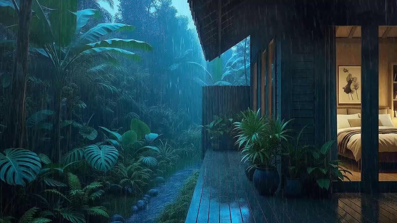 Gentle Drizzle To Sleep Tonight In Green Hidden Cabin 🌧️
