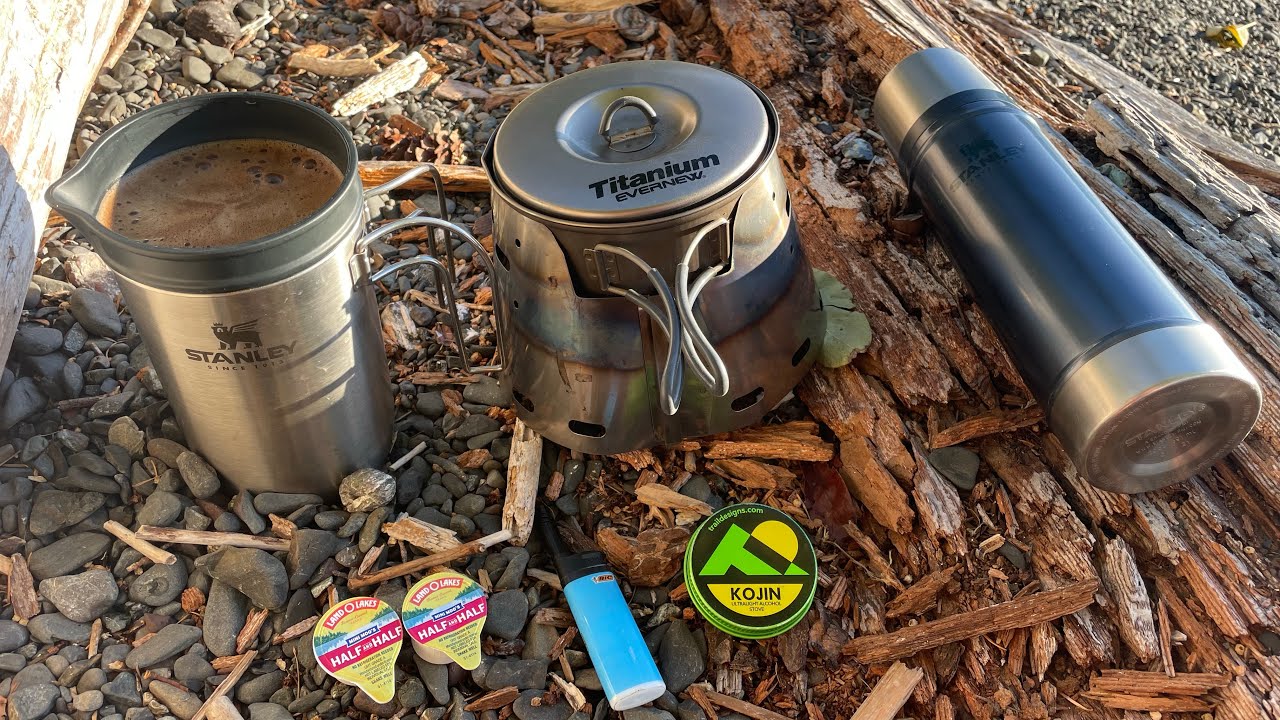 Coffee setup - Trail Designs, Kojin, Stanley