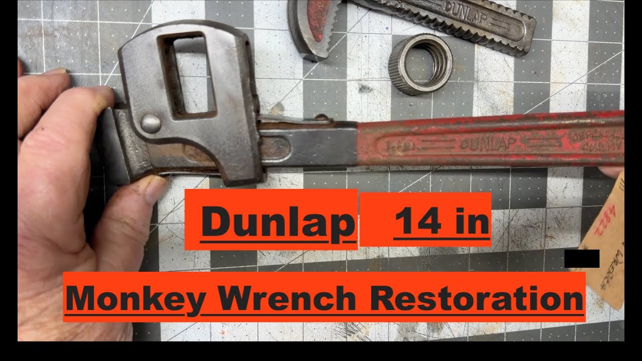 Реставрация разводного ключа Dunlap 14 дюймов.