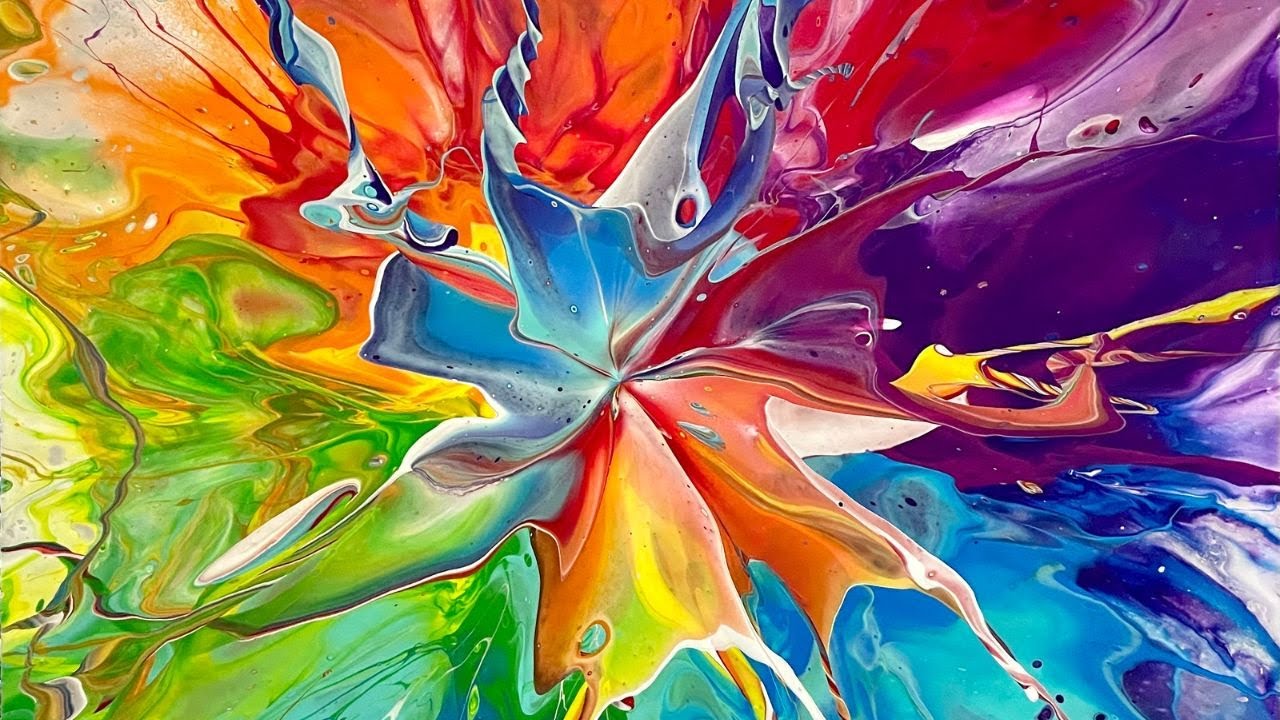 'Second Chances' - A Blow, Flick & Spin in Rainbow Colors - Can I do it again? Fluid Art Tutorial