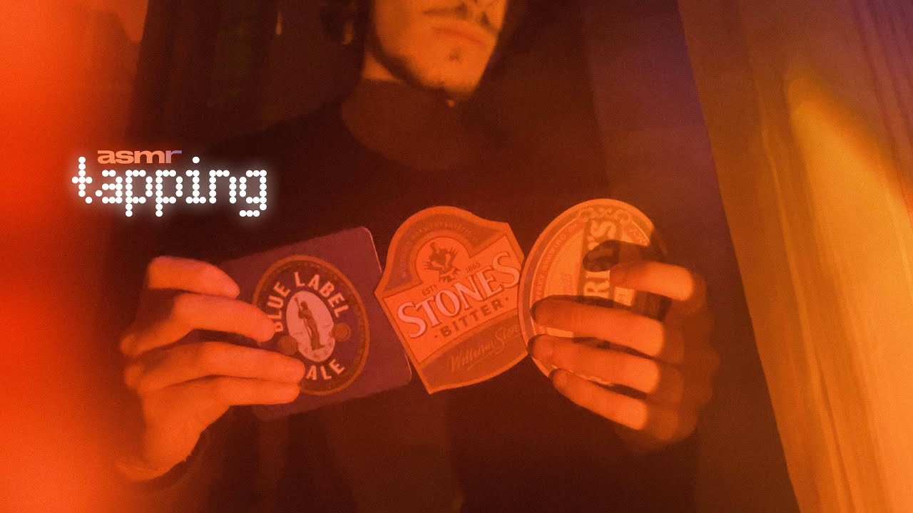 asmr | 15 min of tapping on coasters and stickers with relaxing hand movements and sounds (lo-fi)