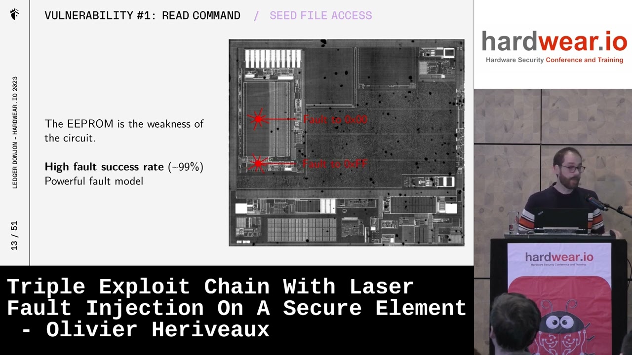 Hardwear.io NL 2023 | Triple Exploit Chain With Laser Fault Injection On A Secure Element - Olivier