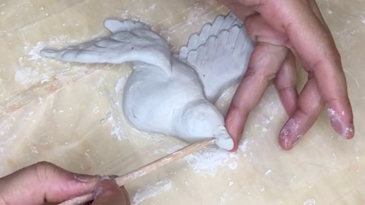 Another piece of art / Clay bird tutorial / Air dry clay bird ....