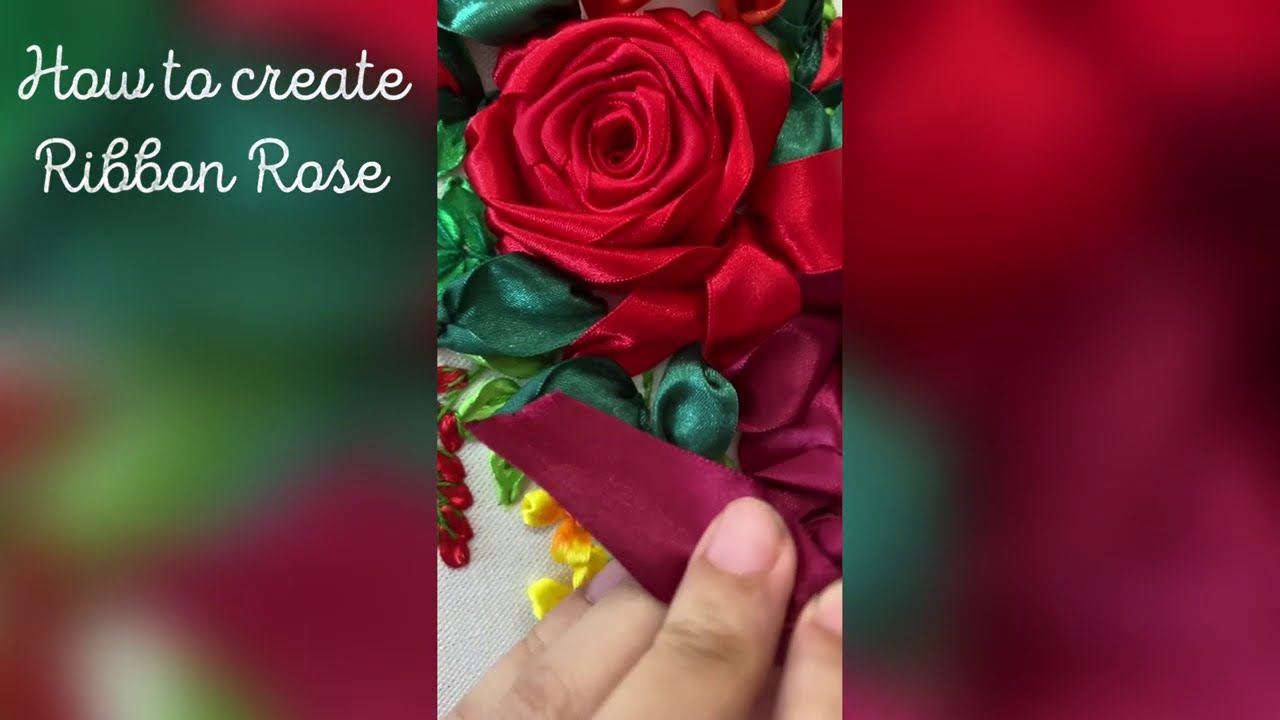 Ribbon rose embroidery and pearl designs by Bravo’s Ribbonry Designs