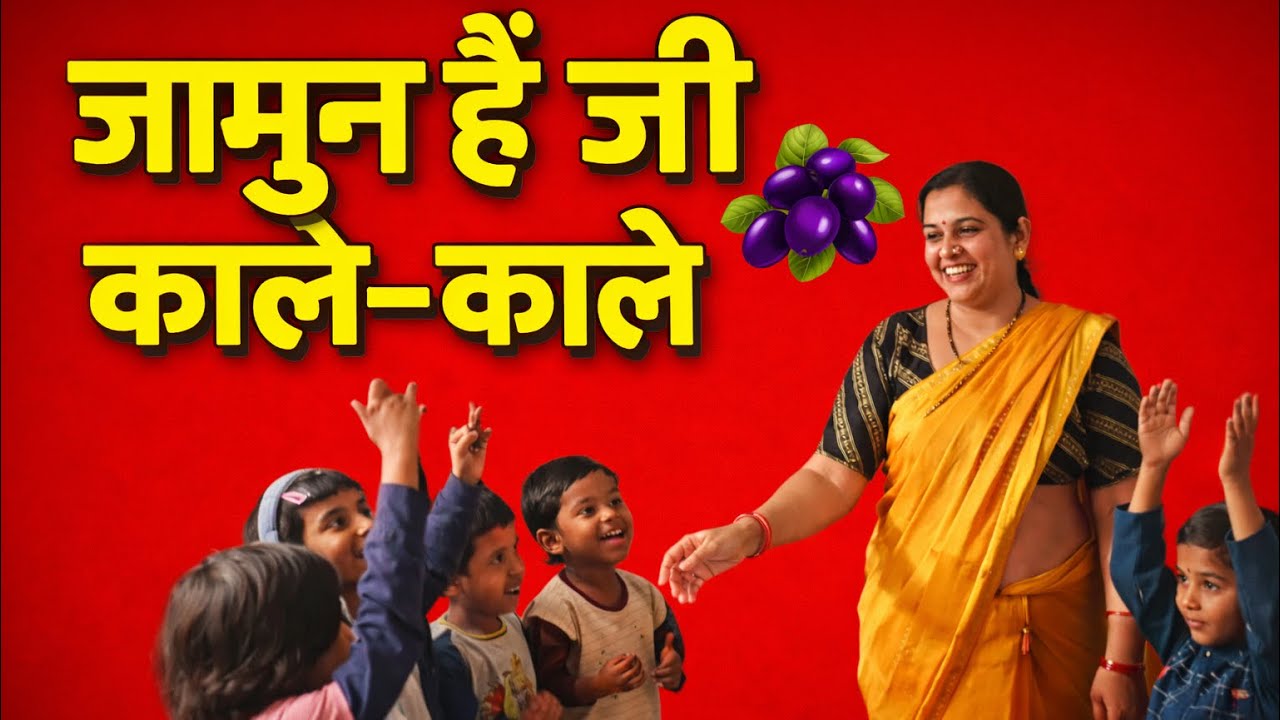 जामुन हैं जी काले–काले | Jamun Poem for Kids | Anganwadi Activity
