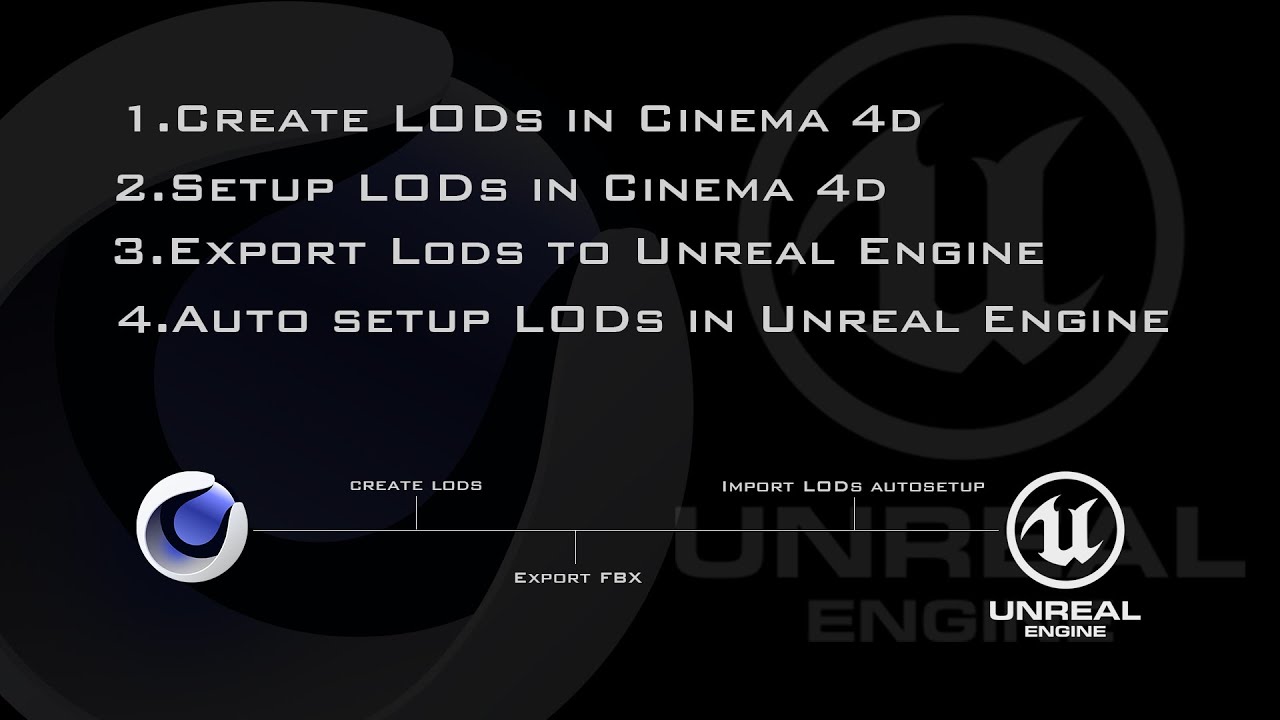 Auto LOD Setup and Export FBX from Cinema 4d to Unreal Engine