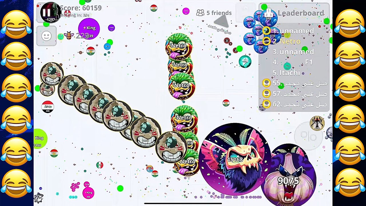 اقاريو-دعس تاريخي بالصوت😂Funny Uncut In Agar.io
