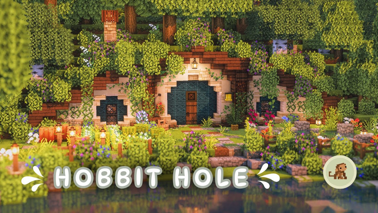 A Cosy hobbit Hole & Secret Greenhouse 🦋 | Minecraft Tutorial (Advanced)