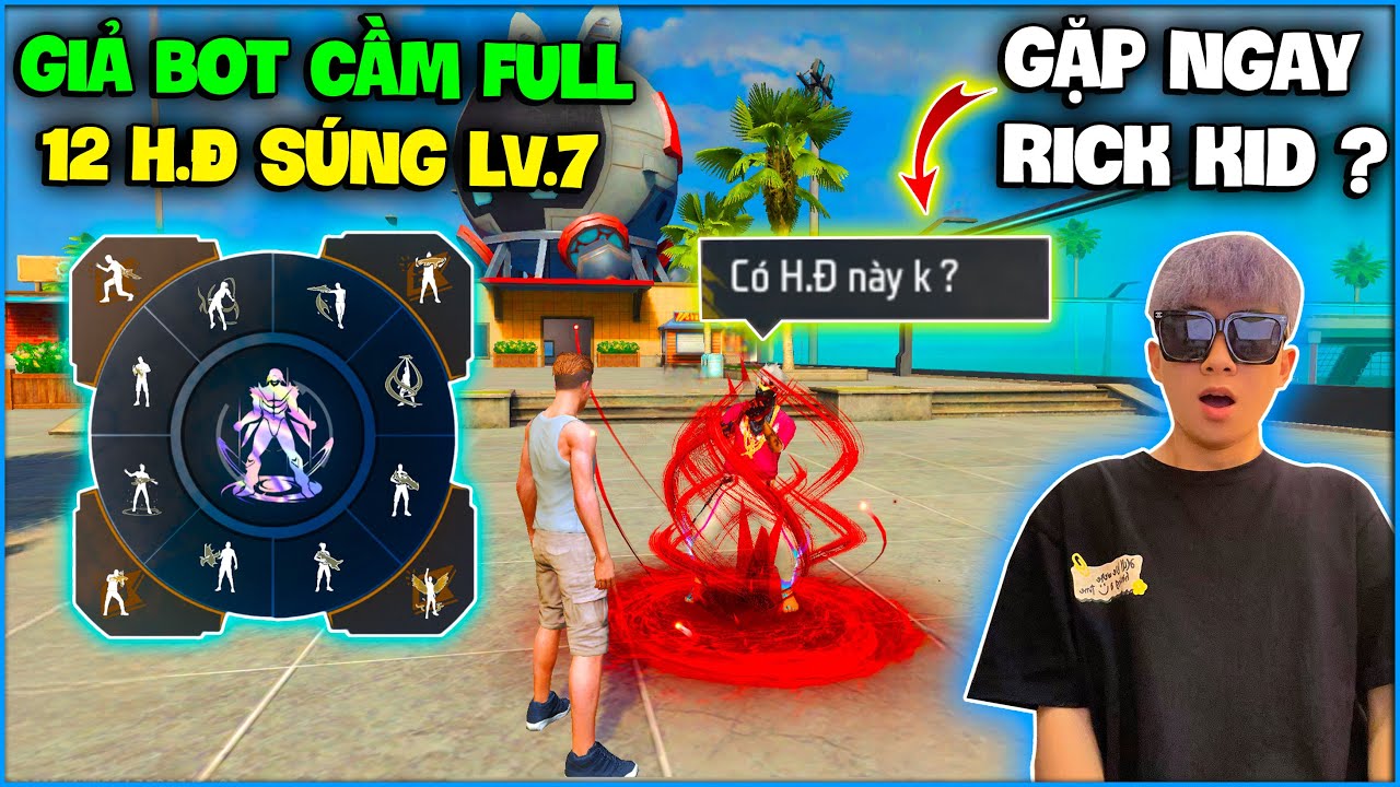 NTN giả bot cầm full 12 HĐ Súng Nâng Cấp Lv.7 vào đảo kết nối bất ngờ gặp RICK KID và cái kết ?