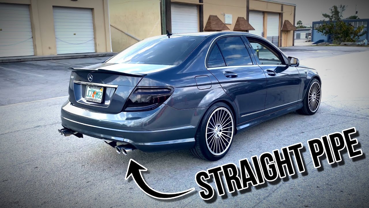 Straight Piping a 2011 Mercedes C300! Extremely Loud!