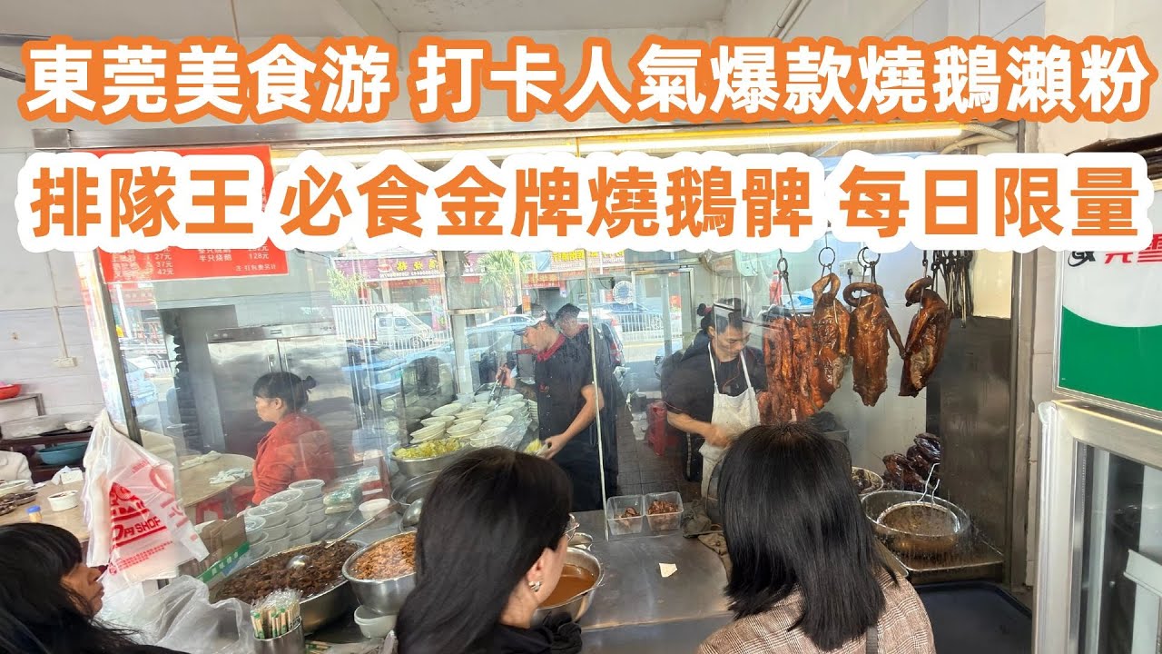 東莞美食一日游！打卡人氣爆款燒鵝瀨粉！必食金牌燒鵝髀！每日限量！排隊王排名第一！毫不起眼！當地最大商場食街！茶餐廳下午茶！凍檸茶菠蘿油！廣東美食Vlog！美食旅遊攻略！Canton Food Tour