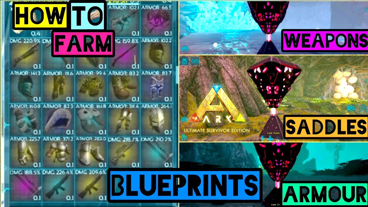 How To Farm BluePrints for Saddles, Weapons And Armour Ark Mobile | Ark : Ultimate Mobile Edition