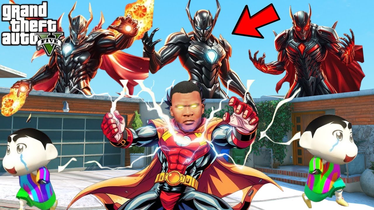 GTA 5 : Franklin & Shinchan ATTACKED by Ultron in GTA 5!