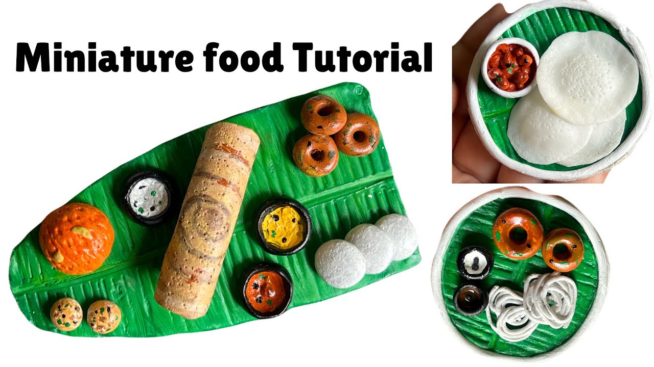 Handmade miniature food fridge magnet | diy clay food making | easy clay art🥘🥗💡