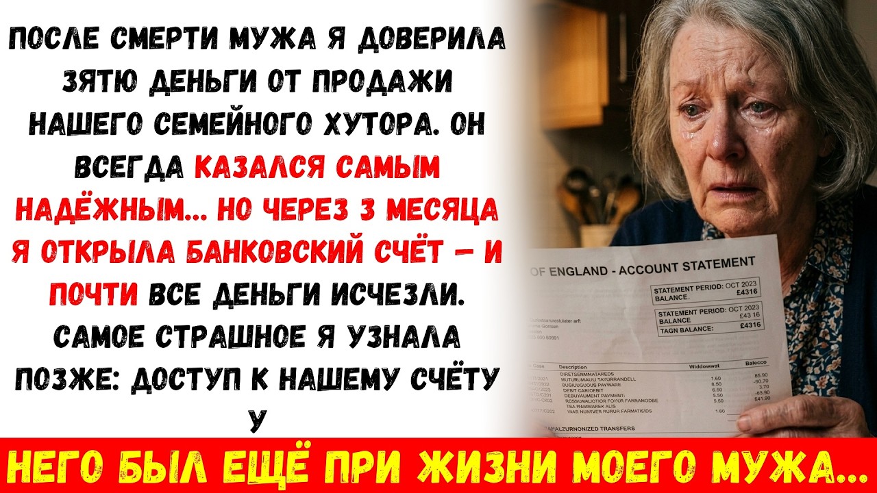 После смерти мужа я доверилась зятю… и почти все наши деньги исчезли