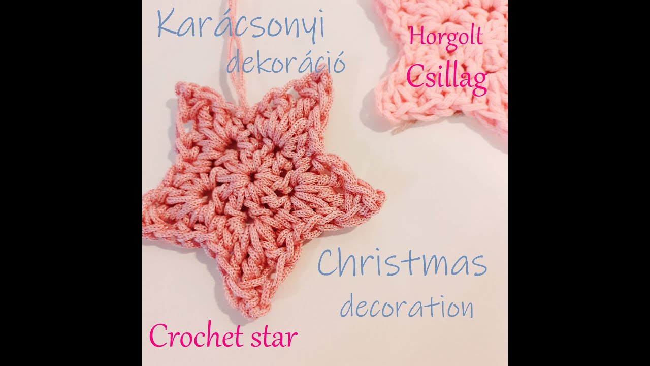 24. Karácsonyi dekoráció, horgolt csillag- Christmas decoration, crochet star free pattern