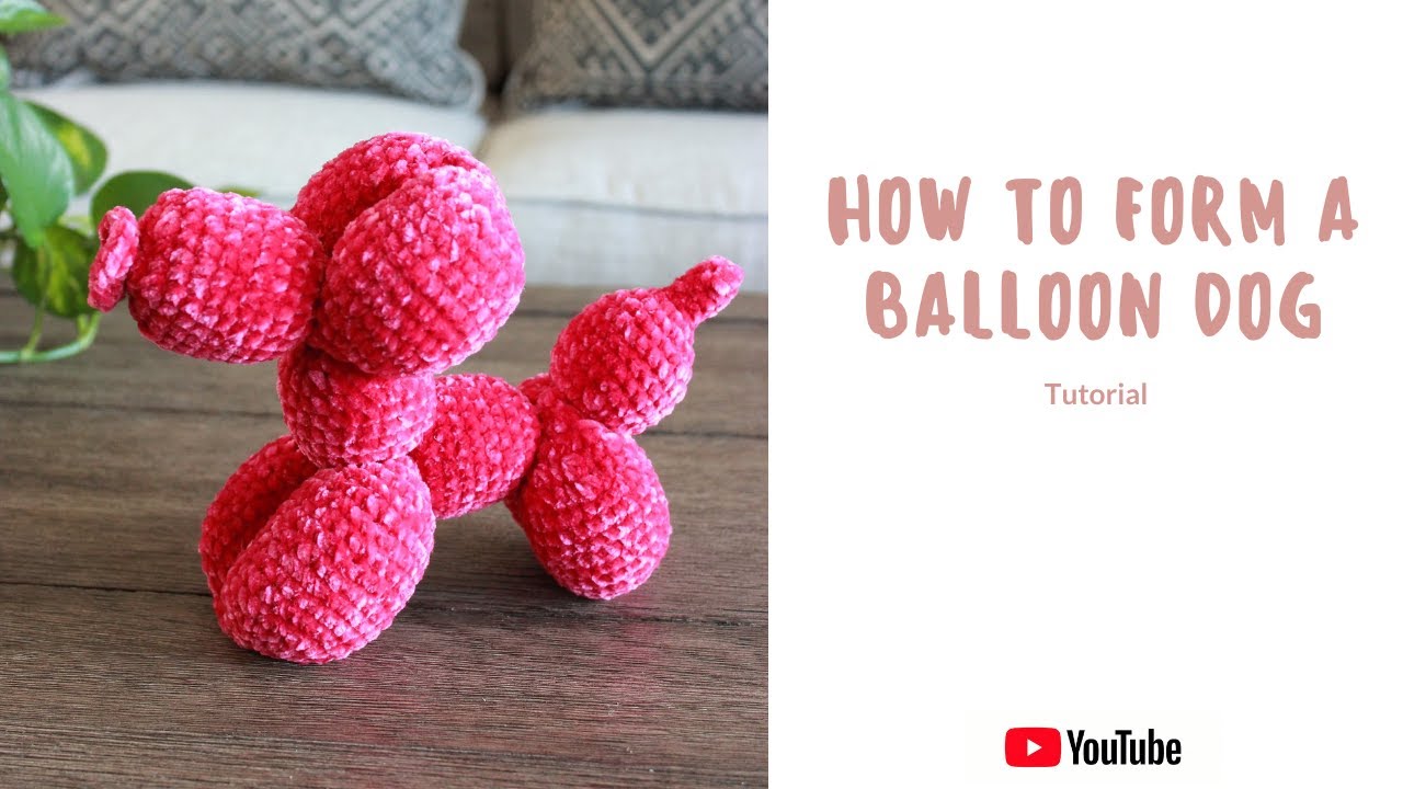 How to twist to form  a crochet balloon dog