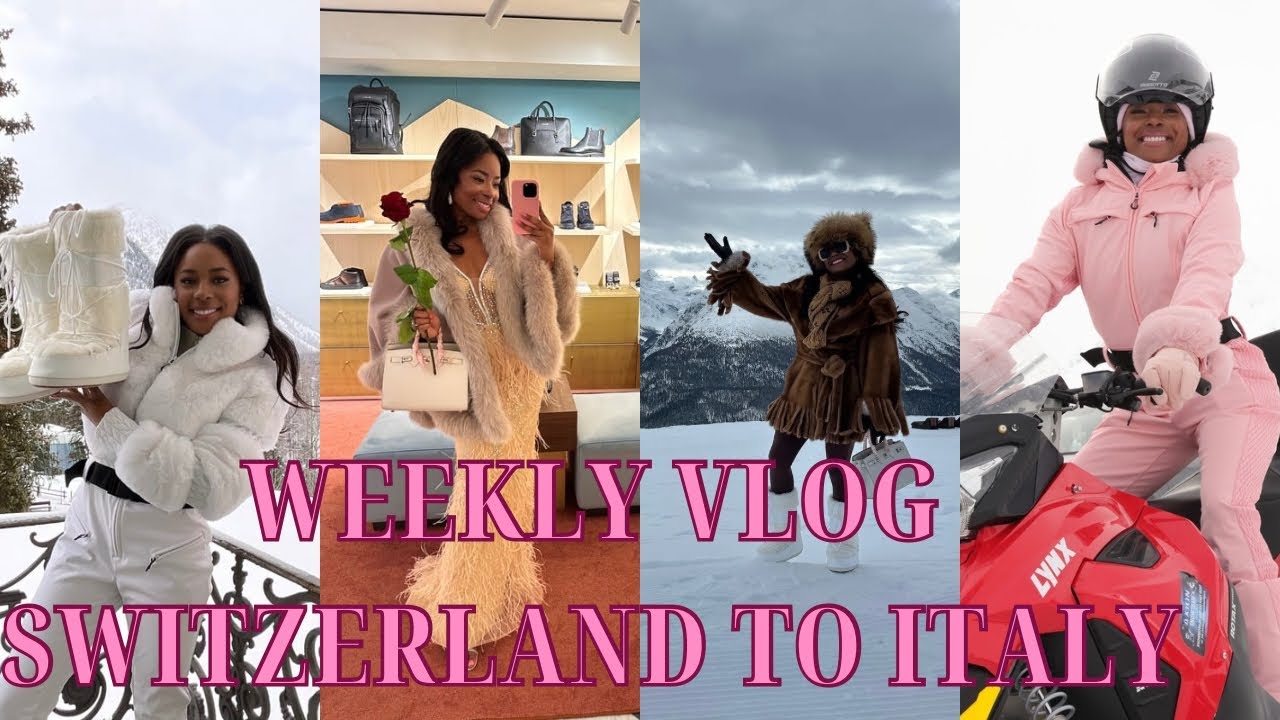 VLOG | SKIING FROM ST.MORITZ SWITZERLAND TO ITALY , LUXURY SHOPPING, GRWM V-DAY MAKEUP + MORE