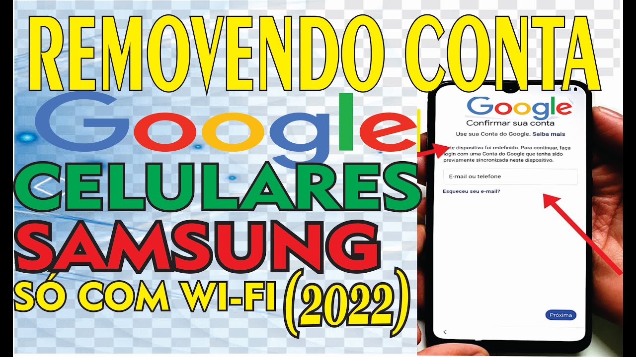 COMO REMOVER CONTA GOOGLE DE CELULARES  SAMSUNG COM ANDROID 9 E 10  SÓ COM WI-FI  (2022)