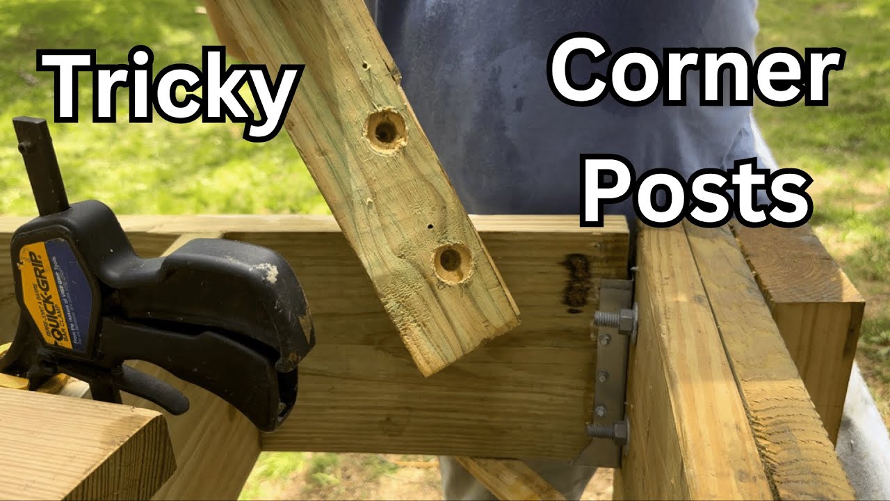Deck Corner Post Install Challenges #diy #woodworking #diydeck #deckrenovation #deckbuilding