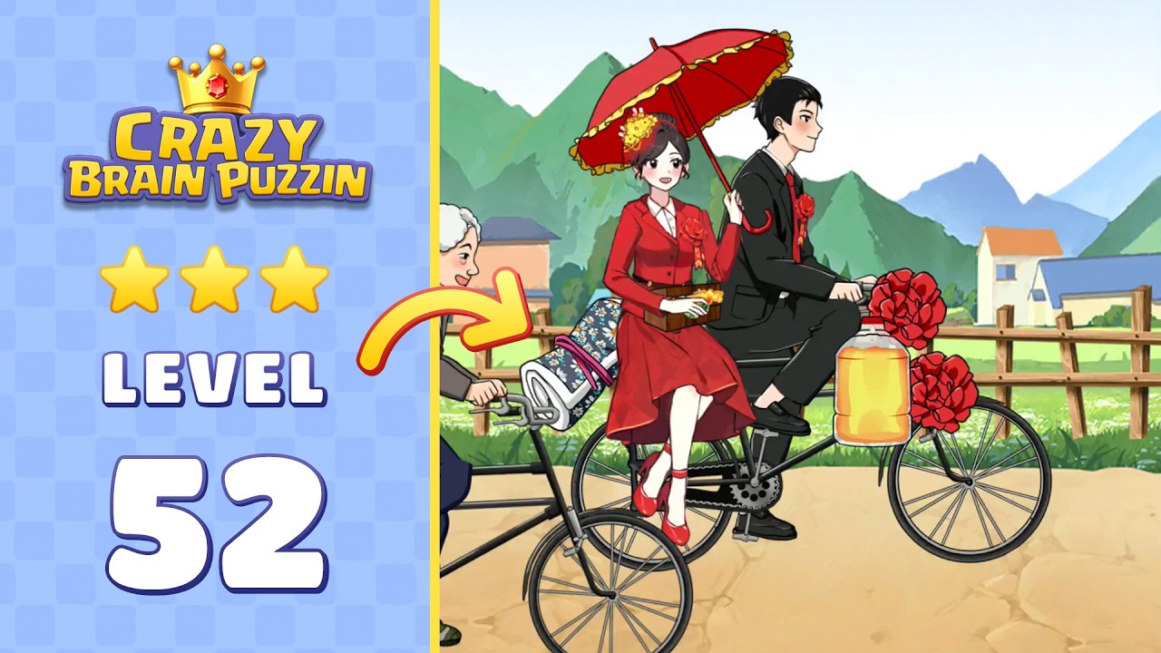 Crazy Brain Puzzle Level 52 Wedding Pickup | Complete Walkthrough & Solutions! 🎯